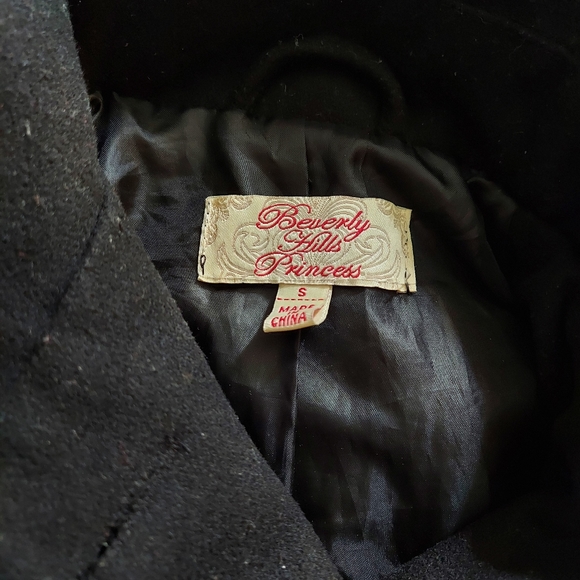 Beverly Hills Princess Black Wool Blend Jacket S - Picture 12 of 14